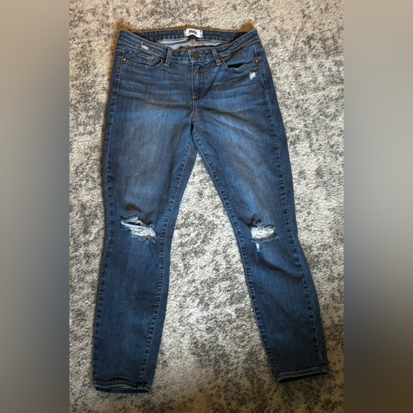 PAIGE designer Women's Ripped Skinny jeans Size: 31 / US 12 - Picture 1 of 5